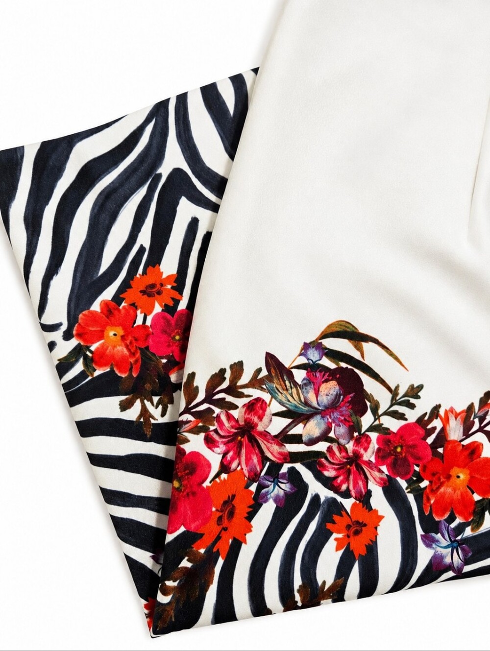 Ted Baker London Floral Zebra Print A-Line Midi Dress White Black Size 6 - Picture 6 of 12